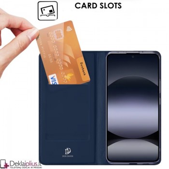 Dux Ducis Skin Pro dirbtinės odos dėklas - mėlynas (Xiaomi Redmi Note 14 4G)